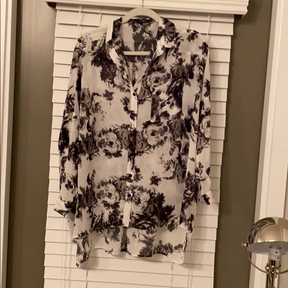 Black and white blouse